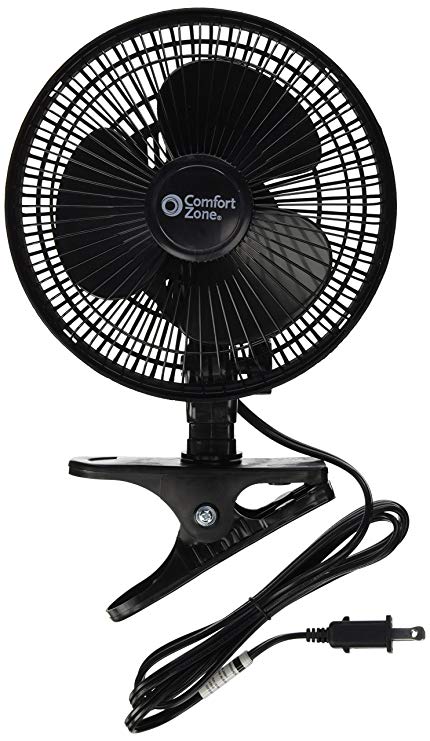 Comfort Zone CZ6C ClipOn Fan, 6", Black