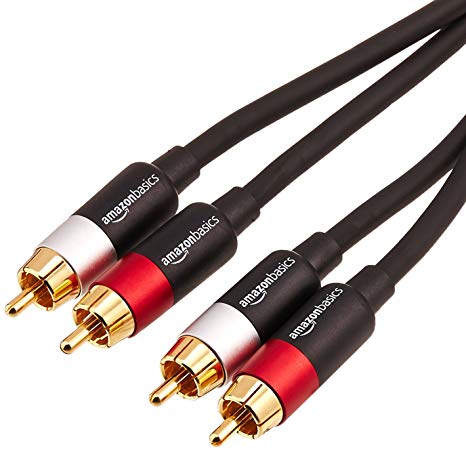 AmazonBasics 2-Male to 2-Male RCA Audio Cable - 8-Feet, 10-Pack