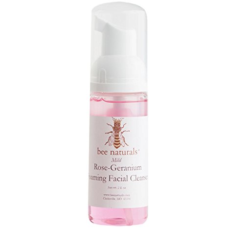BEST Mild Rose Geranium Self Foaming Facial Cleanser - All-Natural - Radiance-Enhancing Pimple Treatment - Antioxidant-Rich, Regenerating and Rehydrating - Perfect for All Skin Types