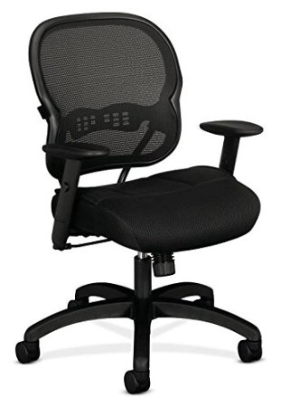 basyx by HON VL712 Mid-Back Chair with Adjustable Arms for Office or Computer Desk Black