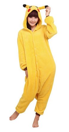 WOWcosplay Unisex All-In-One Pajamas Cosplay Costume Adult Sleepwear,Pikachu XL