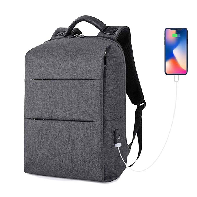 Laptop Backpack for Business Travel Fit 15 inch MacBook Stylish Multi Compartments with USB Charging Port Anti Theft Rain Resistance Comfortable Padded Straps for Men Women