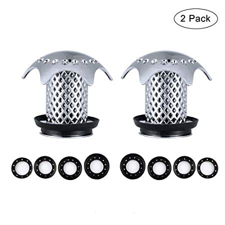 Drain Hair Catcher,Bathtub Shower Anti-Rust Protector Strainer,Tub Bathroom Kitchen Sink Cover Match Drain Sizes from 1.35'' to 1.75'(2 Pack)