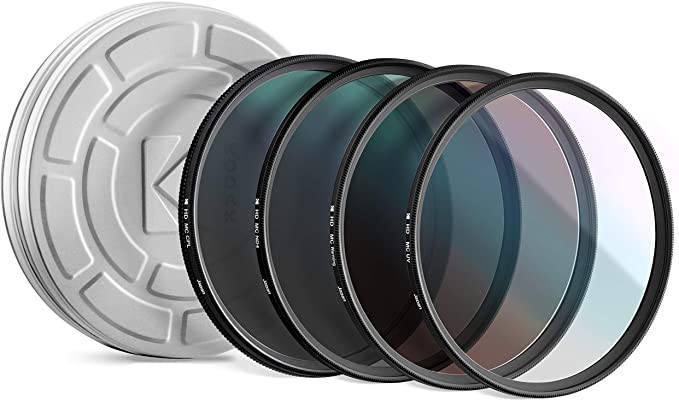 KODAK 62mm Filter Set UV, CPL, ND4 & Warming Filters - Absorb Atmospheric Haze Reduce Glare Prevent Overexposure Correct Color Add Warmth, Creative Effects | Slim, Multi-Coated Glass & Mini Guide