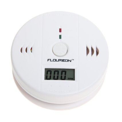 Floureon LCD CO Carbon Monoxide Detector Alarm Sensor-White