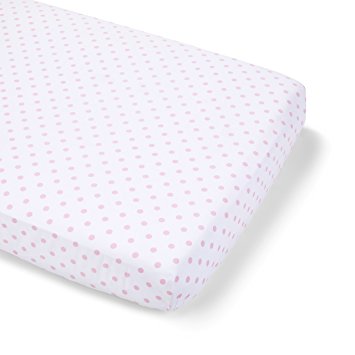 Summer Infant Full Size Crib Sheet, Pink Polka Dot