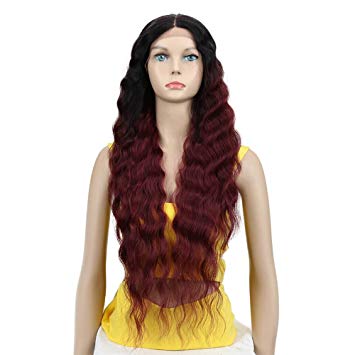 Joedir Lace Front Wigs 30'' Long Wavy Synthetic Wigs For Black Women 130% Density Wigs(TT1B/530)