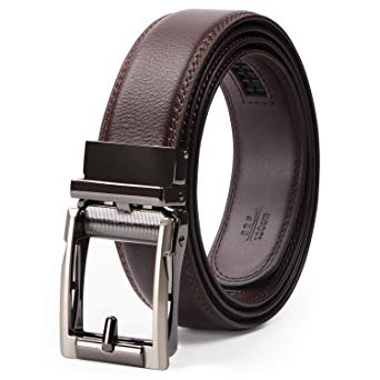 JASGOOD Men’s Genuine Leather Ratchet Dress Belt for men with Automatic Buckle,In a Nice Gift Box