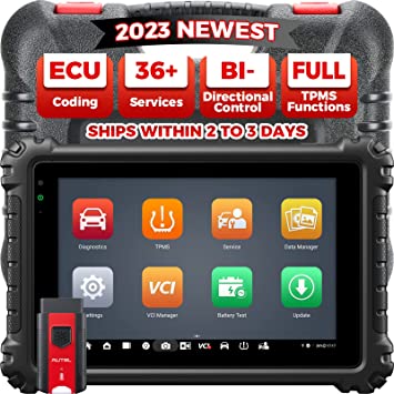 Autel TPMS Scanner MaxiCOM MK906Pro-TS: 2023 Upgrade of MS906Pro-TS/ MS906TS/ MP808TS, Complete TPMS Services, ECU Coding, 36  Services, AutoAuth for FCA SGW, Bi-Directional Control, Full System