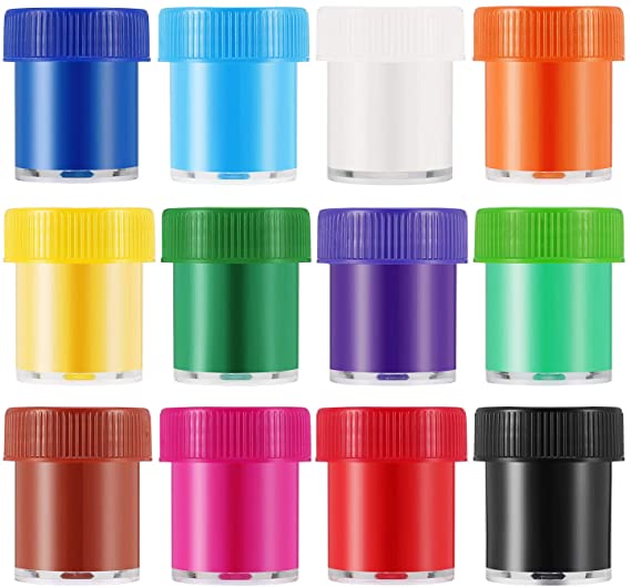 HOMKARE Finger Paints, Kids Finger Paints, Finger Paints for Toddlers Non Toxic Washable (12 Colors)