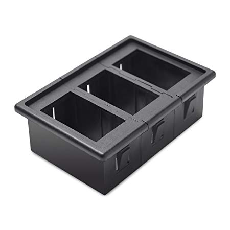 MICTUNING 3PCS Rocker Switch Holder Panel Housing Kit Fireproof ABS Plastic Black