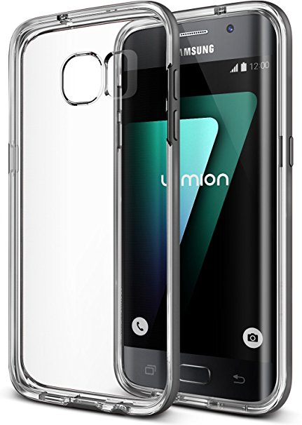 Galaxy S7 Edge Case, (Diamont - Dark Silver) (Crystal Clear Slim Fit) Premium TPU/PC Hybrid Case (Hard Drop Protection Bumper) Transparent Cover for Samsung Galaxy S7 Edge 2016 by Lumion
