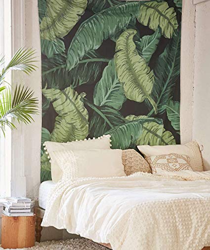 Banana Leaf Wall Tapestry Home Decor,60"x 80",Twin Size