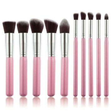NUOLUX 10pcs Cosmetic Makeup Brushes Set (Pink)