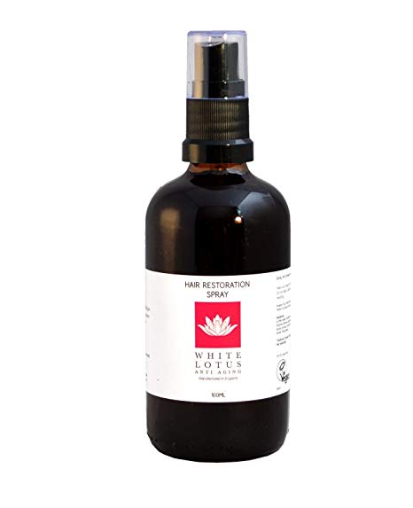 White Lotus Anti Aging--Hair Restoration Spray 100ml-A Natural Hair Loss Treatment, A non-oily formulation infused with blood circulation promoting Chinese herbs