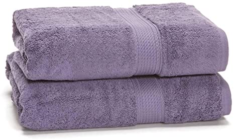 eLuxurySupply 900 GSM 100% Egyptian Cotton Towel Set - 2-Piece 900 GSM Bath Towel Set - Premium Spa & Hotel Quality Heavy Weight & Ultra Absorbent Towels - 30" x 55" Purple Color