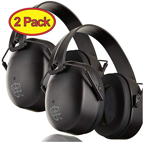 ClearArmor Safety Ear Muffs Hearing Protection - 31.5 dB SNR Noise Reduction - Comfortable Earmuffs That Work for Shooting, Gun Range, Mowing