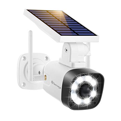 Solar Motion Sensor Light Outdoor, Techage Wireless Solar Flood Lights, 800-Lumen 8 LEDs Super Bright Spotlights, Waterproof Solar Security Lights for Patio, Porch, Garden, Pathway(Pack of 1)