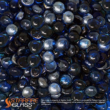 Starfire Glass 20-Pound Fire Glass "Fire-Drops" 1/2-Inch Deep Pacific Blue Reflective