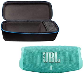 JBL Charge 5 Portable Waterproof Wireless Bluetooth Speaker Bundle with divvi! Protective Hardshell Case - Teal