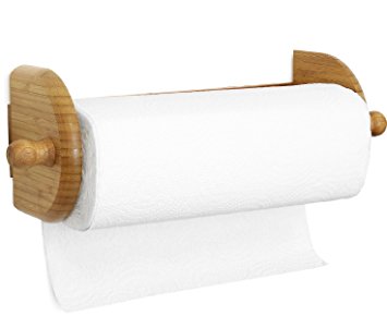 Greenco Premium Bamboo Wall Mount Paper Towel Holder