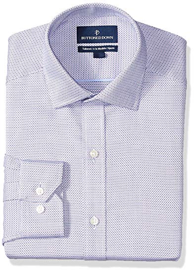 Amazon Brand - BUTTONED DOWN Men's Tailored Fit Check Dress Shirt, Supima Cotton Non-Iron