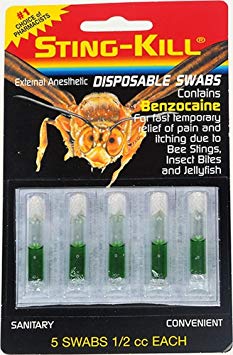 Sting-kill External Anesthetic Disposable Swabs with Benzocaine, 5 EA