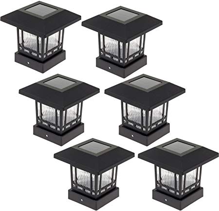 Westinghouse Solar 20 Lumens 4x4 Post Light for Wood Posts (Black, 6 Pack)