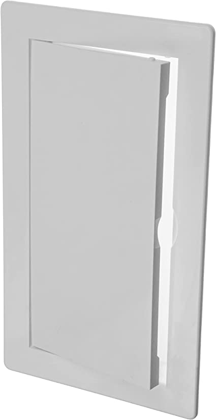 4" x 8" White Plastic Access Panel. Service Shaft Door Panel. Plumbing, Electricity, Heating, Alarm Wall Access Panel for Drywall. Bathroom Services Access Hole Cover. (4" x 8")