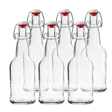 Chef's Star CASE OF 6 - 16 oz. EASY CAP Beer Bottles - CLEAR