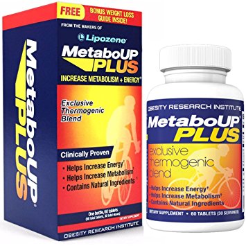 Lipozene MetaboUP Plus - 60 Count Bottle - Thermogenic Weight Loss Fat Burner With Green Tea and Cayenne Extract - Energy Booster Pills