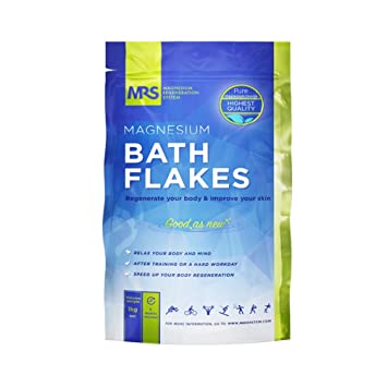 Finest Magnesium Bath Flakes, Bath Salts, Epsom Salt, Body Muscle and Foot Soak, Regenerate Body and Mind, MRS Magnesium Regeneration System, 1kg - 2.20 lb