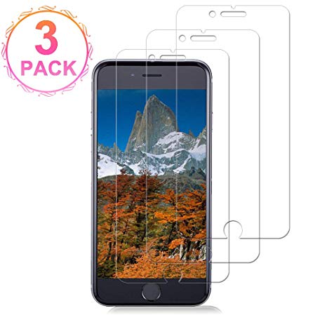 [3 Pack] Iphone8/7/6S Plus and Iphone6 Plus Glass Screen Protector Loopilops Tempered Glass Screen Protector [No Bubbles][9H Hardness] Compatible with iPhone 8/7/6S Plus and 6Plus[5.5 Inch]