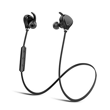 YUWISS Wireless Headphones Bluetooth Running Headphones Workout Headphones Cordless in Ear Earbuds with Mic Stereo Sweatproof Sport Earphones for Running Gym 8 Hours Battery Life (Black)
