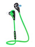 Bluetooth Headphones V41 Wireless Headset Sweat Proof Earbuds from Ferlen LightWeight Design Noise Isolating Sport Earphones ideal for ExerciseRunningGymWorkout with Mic and High Quality Stereo Sound for iPhone 6 6 plus 5S 4S LG Asus Motorola Sony HTC Galaxy S6 S6 Edge S5 S4 S3 Note 5 4 3 and iOS Android Windows Smartphones and Tablets Green