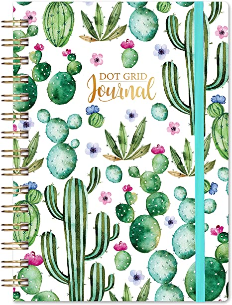 Bullet Dotted Journal/Notebook - Dotted Grid Journal/Notebook Bullet with Premium Thick Paper, 5.75" X 8.5", Strong Twin-Wire Binding, Hardcover & Inner Pocket for School, Home and Office Supplies