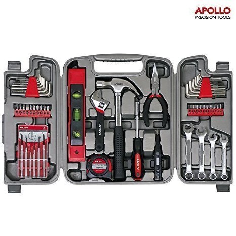Apollo 53 Piece Household Tool Set including Metric Wrenches, Precision Screwdrivers Set and Most Reached for Hand Tools