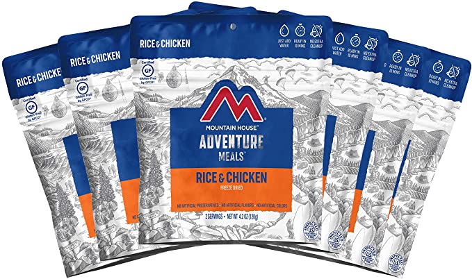 Mountain House Rice & Chicken | Freeze Dried Backpacking & Camping Food |6-Pack | Gluten-Free