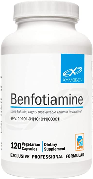 Xymogen Benfotiamine 300mg - Highly Bioavailable Thiamine B1 Supplement Derivative to Support Metabolic, Nerve   Vascular Health (120 Capsules)