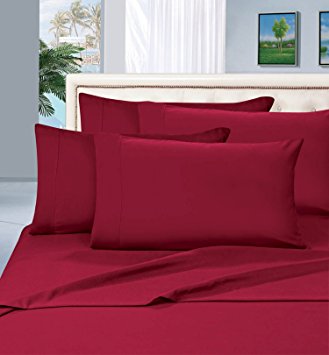 Elegant Comfort 2 Piece Luxurious Silky-Soft Pillowcases, King, Burgundy