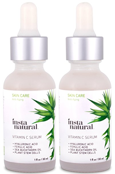 InstaNatural Vitamin C Serum – 100 Days of Age Defying Benefits, With Hyaluronic Acid & Vitamin E, Brighten & Defend, Anti-Aging, Wrinkle Reducer & Sun Damage Corrector (Duo Bundle)