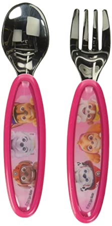 Playtex Mealtime Paw Patrol Utensils for Girls Including 1 Spoon and 1 Fork