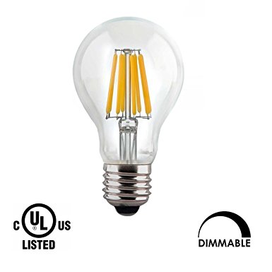 Aogist 6W Edison Style Vintage Sapphire Dimmable LED Filament Light Bulb, 2700K Warm White 660LM, E26 Medium Base Lamp, A19(A60) Antique Shape, High Light Efficiency,60W Incandescent Replacement