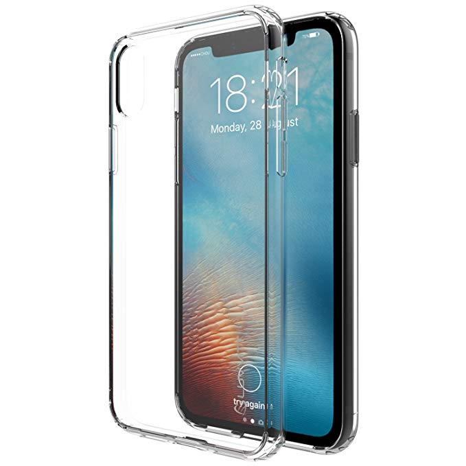 Luvvitt iPhone Xs Case Clear View Cover with Shockproof Drop Protection Slim Soft Hybrid TPU Gel Bumper and Hard PC Scratch Resistant Back for 5.8" inch Screen Apple iPhone Xs 10S (2018) - Clear