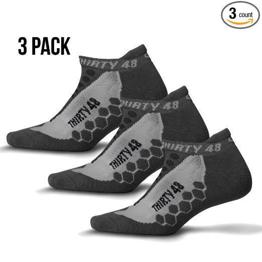 Thirty48 Running Socks Unisex, CoolMax Fabric Keeps Feet Cool & Dry 1,3&6 Pairs