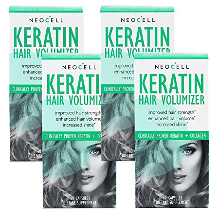 NeoCell Corporation - Keratin Hair Volumizer, 60 tablets (Pack of 4)