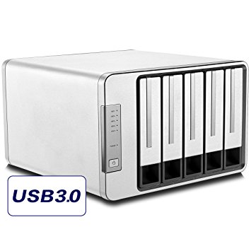 Noontec-TerraMaster D5-300 USB3.0 (5Gbps) Type C 5-Bay External Hard Drive Enclosure Support RAID 5 Hard Disk RAID Storage (Diskless)