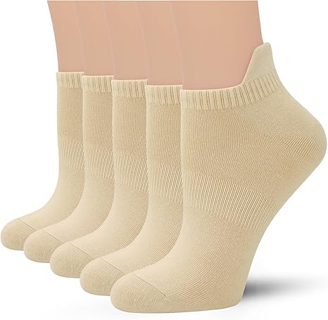 SERISIMPLE Viscose Bamboo No Show Sock Women Ankle Thin Low Cut Socks Arch Support Breathable Athletic Sock 5 Pairs