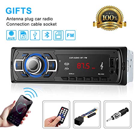 Car Stereo Bluetooth OCDAY MP3 Player Single Din Wireless Remote Control Receivers,USB/SD/AUX /FM Receiver BT Handsfree Car Radio 4x60W