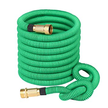 Greenbest New 50' Expanding, Ultimate Expandable Garden Hose, Solid Brass Connector Fittings (Green)